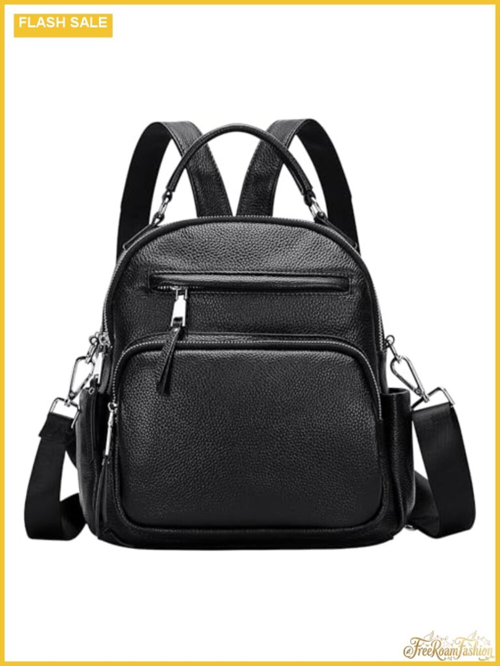 Genuine Leather Women's Convertible 4-Way Daypack Backpack Purse